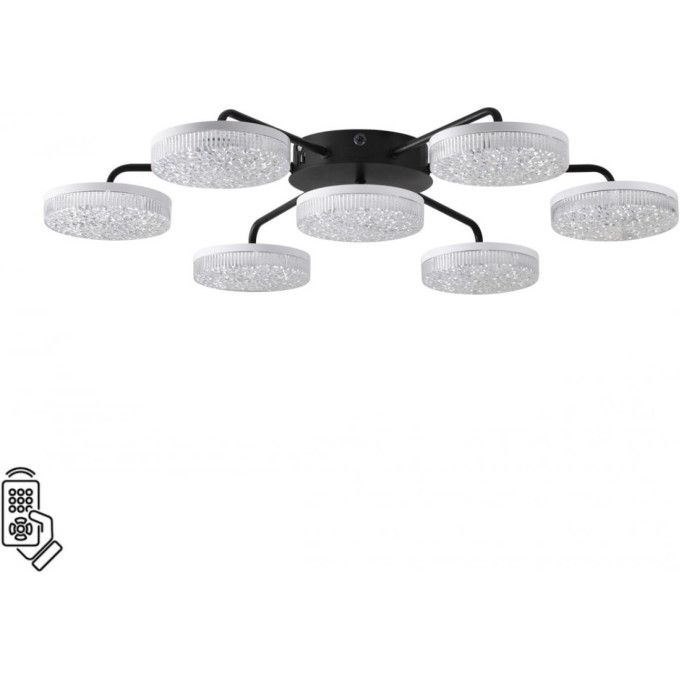 Люстра потолочная LUMION DIDANA 8236/7CL LEDIO LN25 000с пультом ДУ LED 90W 3000-6000К 220V черный, металл/акрил